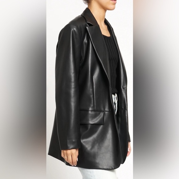 Sans Souci Boxy PU Blazer Women’s size L Large NWOT - Picture 2 of 9